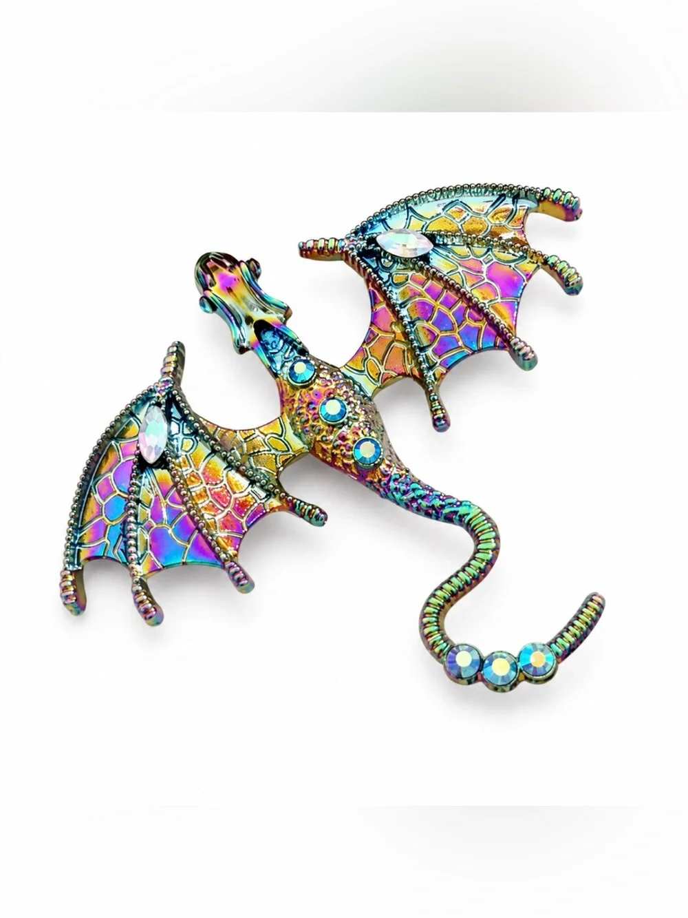 Dragon Fantasy Oil Slick Brooch Flying Dragon Modern